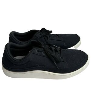 Allbirds Canvas Pacer Tennis Shoes Mens size 11 Natural Black‎ EUC